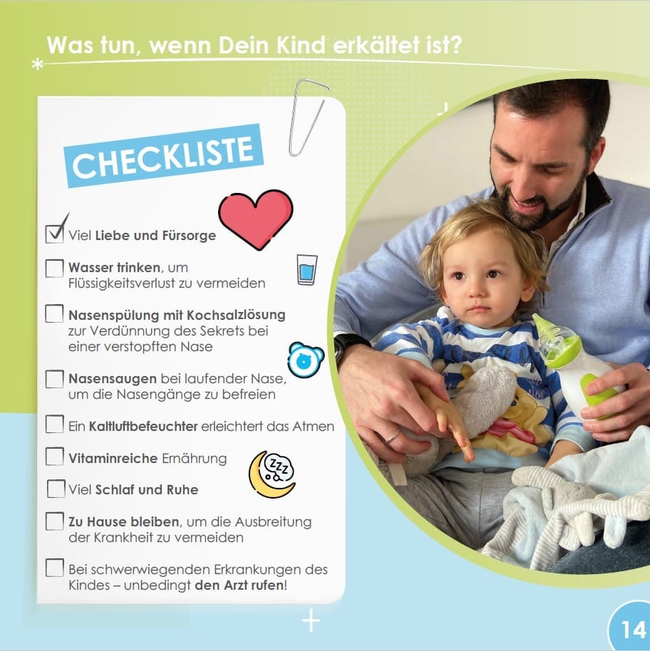 Eine To-Do-Liste darüber, was zu tun ist, wenn Ihr Kind erkältet ist