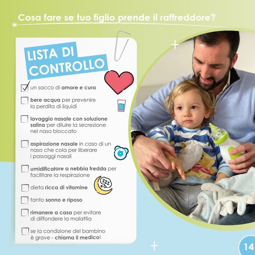 Lista su cosa fare quando il tuo bambino prende il raffreddore
